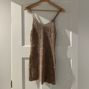 Brown Crochet Dress